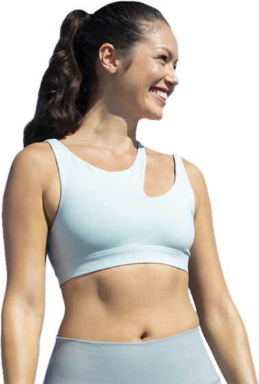 a physically fit, smiling woman